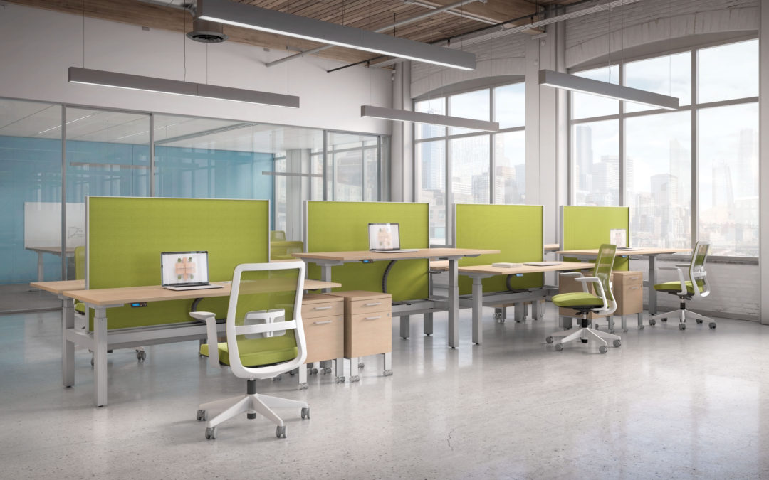 Office Design Highlights NYC: FreeFit Adjustable Tables by Global